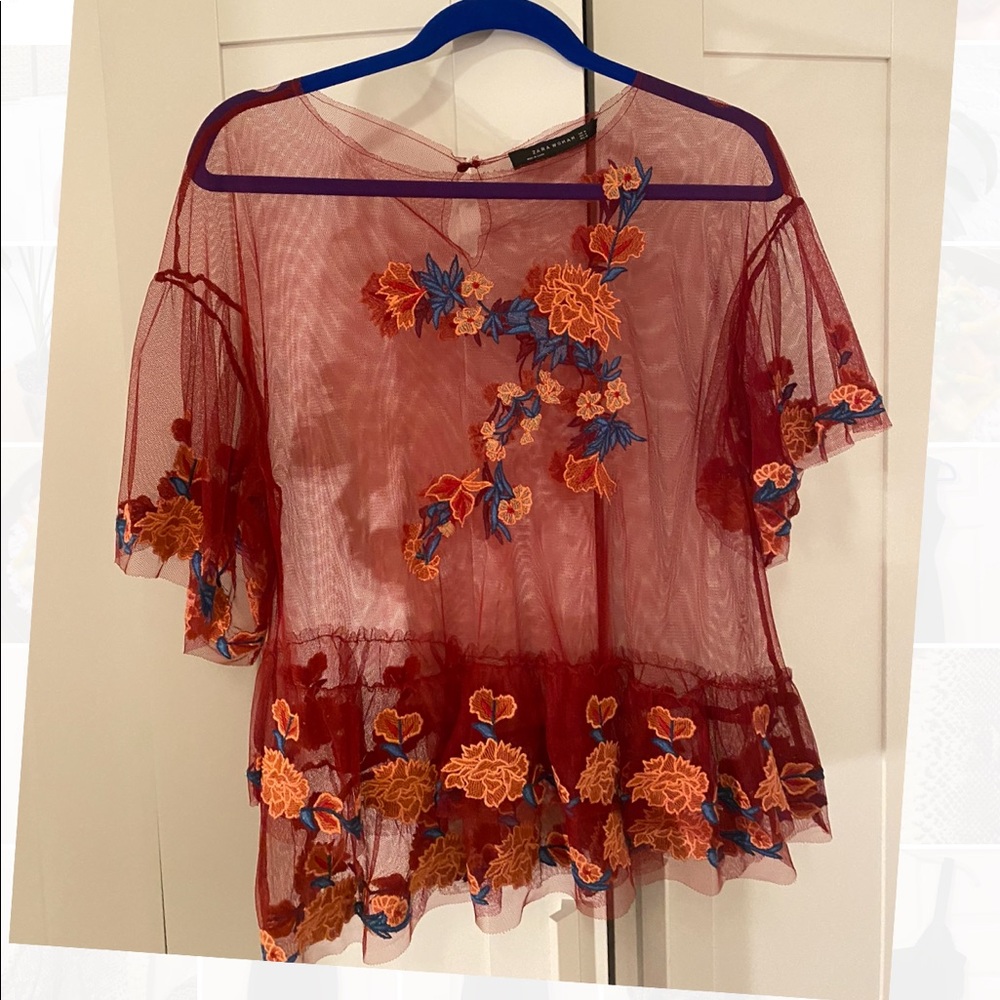 Zara mesh dress shirt